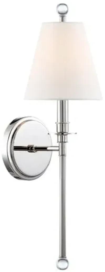 Riverdale Sconce - Polished Nickel - Crystorama - Silver