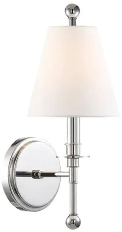 Riverdale Sconce - Polished Nickel - Crystorama - Silver