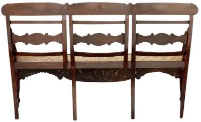 Antique Indo-Portuguese Rosewood Settee - de-cor - brown