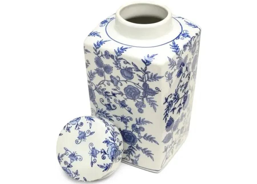 12" Arundel Square Ginger Jar - Blue/White