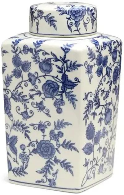 12" Arundel Square Ginger Jar - Blue/White