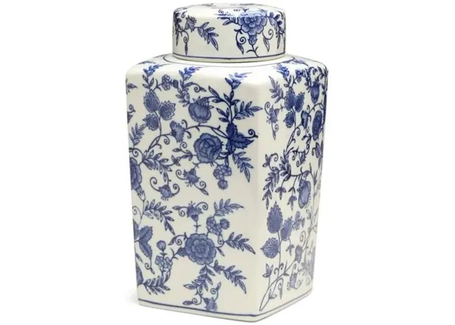 12" Arundel Square Ginger Jar - Blue/White