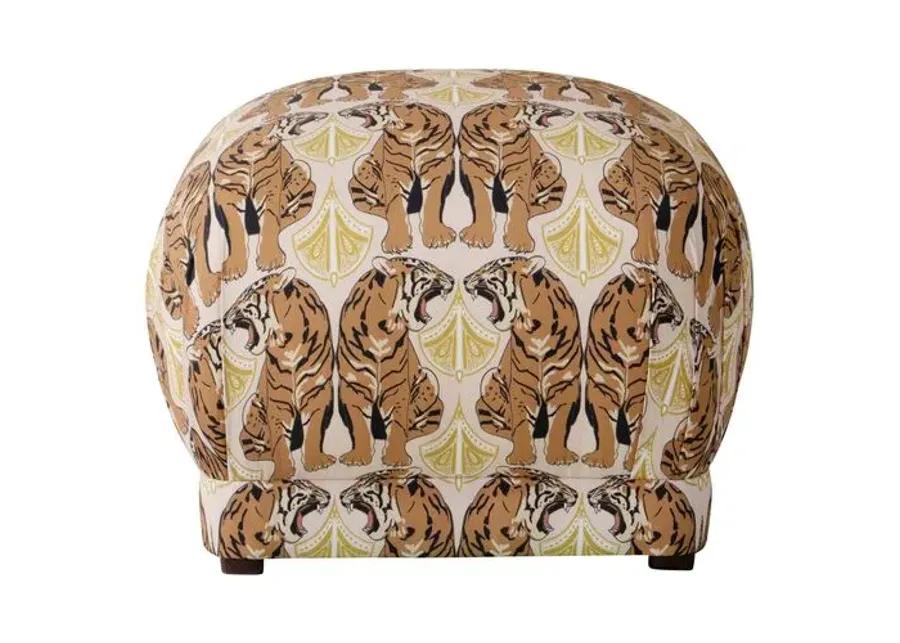 Benton Ottoman - Blush Tiger - Cloth & Company - Handcrafted - Pink