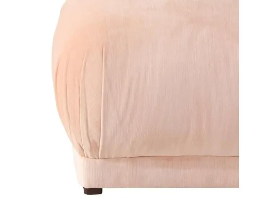 Benton Ottoman - Blush Velvet - Cloth & Company - Handcrafted - Pink