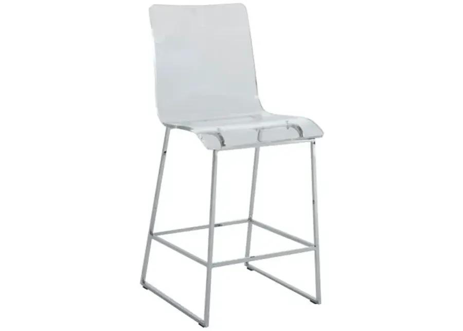 Audie Counter Stool - Silver/Clear - Gabby