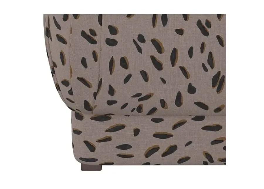 Benton Ottoman - Taupe Dot - Cloth & Company - Handcrafted - Beige