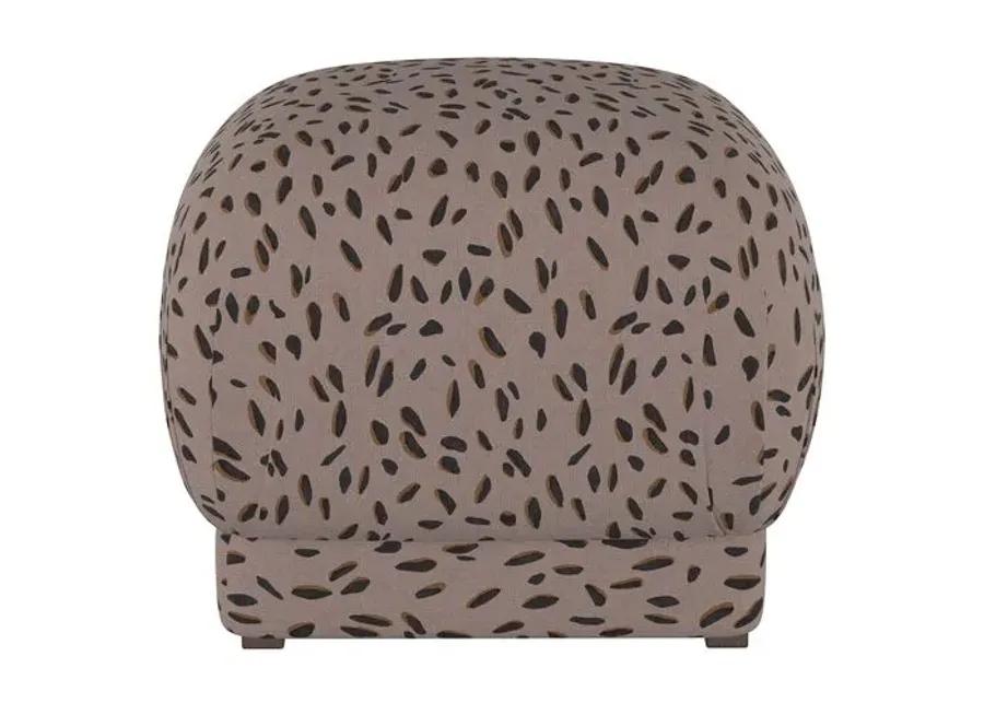 Benton Ottoman - Taupe Dot - Cloth & Company - Handcrafted - Beige