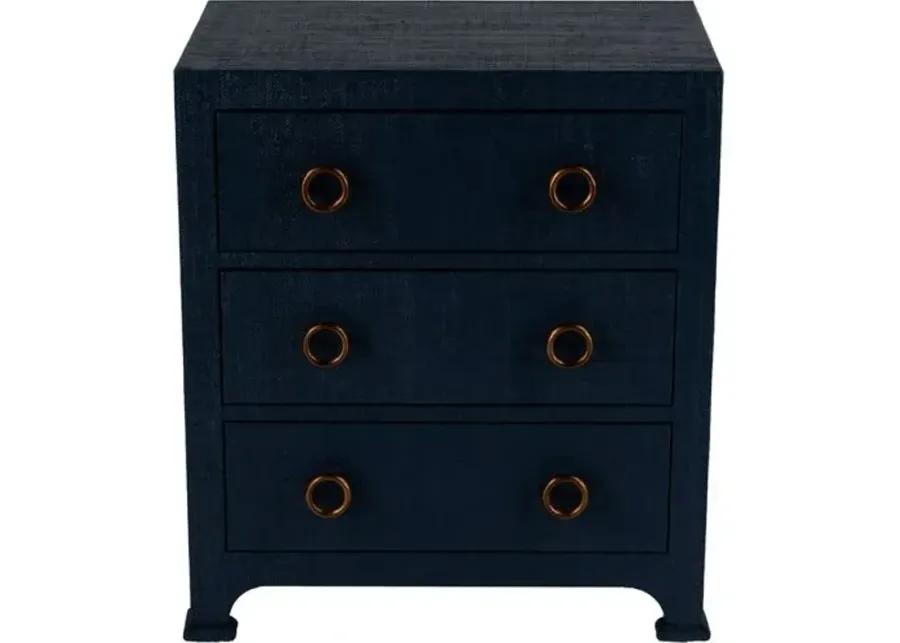 Kos 3-Drawer Raffia Nightstand