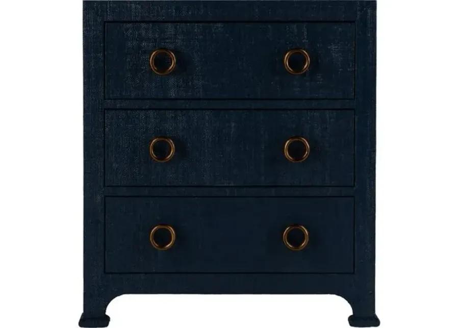 Kos 3-Drawer Raffia Nightstand