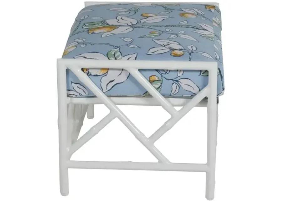 Kit Outdoor Ottoman - White/Lemons - Blue