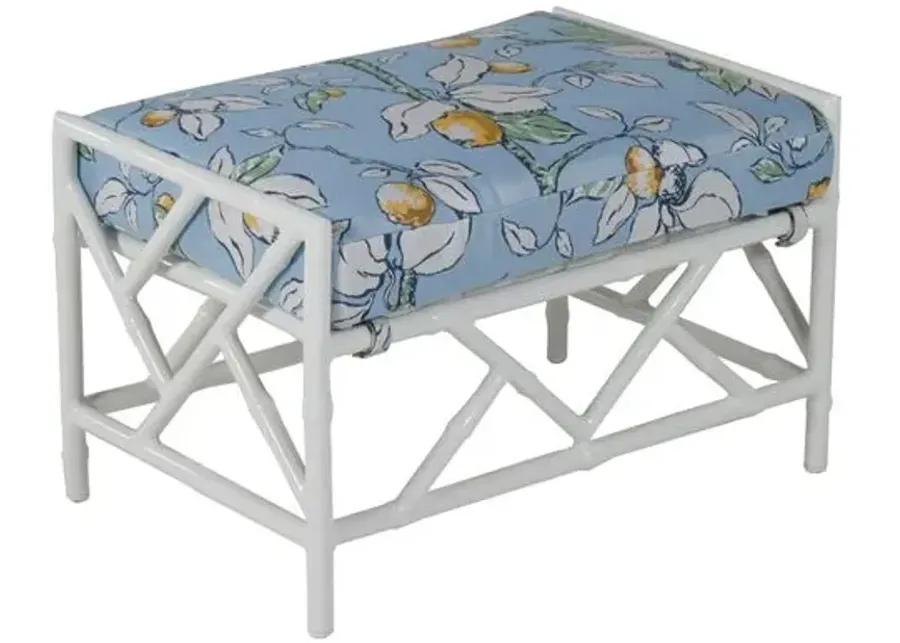 Kit Outdoor Ottoman - White/Lemons - Blue