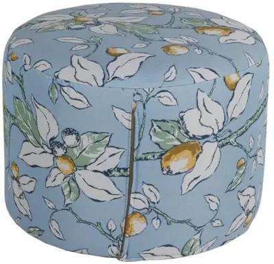 Kit Round Outdoor Pouf - Lemons - Blue