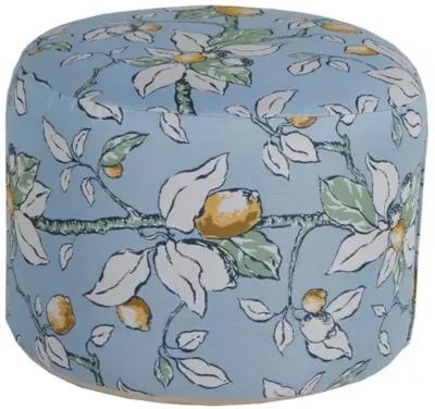 Kit Round Outdoor Pouf - Lemons - Blue