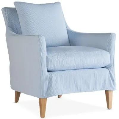 Ines Slipcover Chair - Handcrafted - Blue