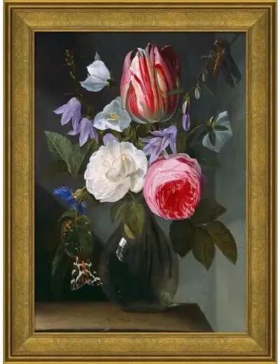 Floral Portrait in Glass Vase - Soicher Marin - Blue