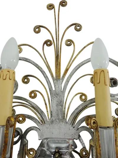 French Deco Maison Baguès Sconces - Set of 2 - Something Vintage - Silver