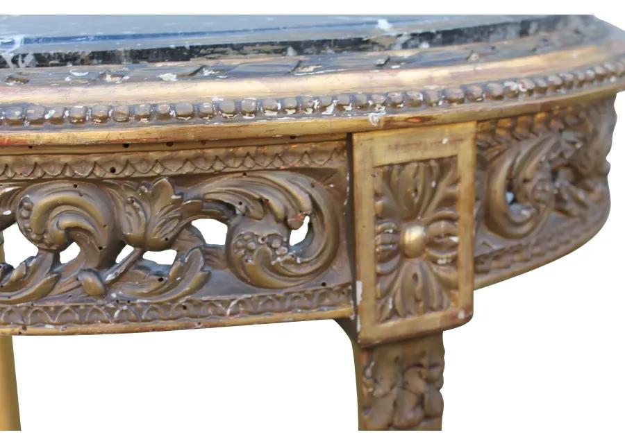 Louis XVI-Style Side Table - C. 1850 - Something Vintage - Gold