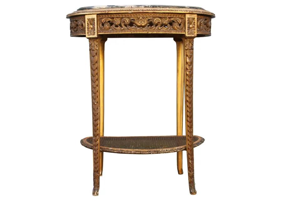 Louis XVI-Style Side Table - C. 1850 - Something Vintage - Gold