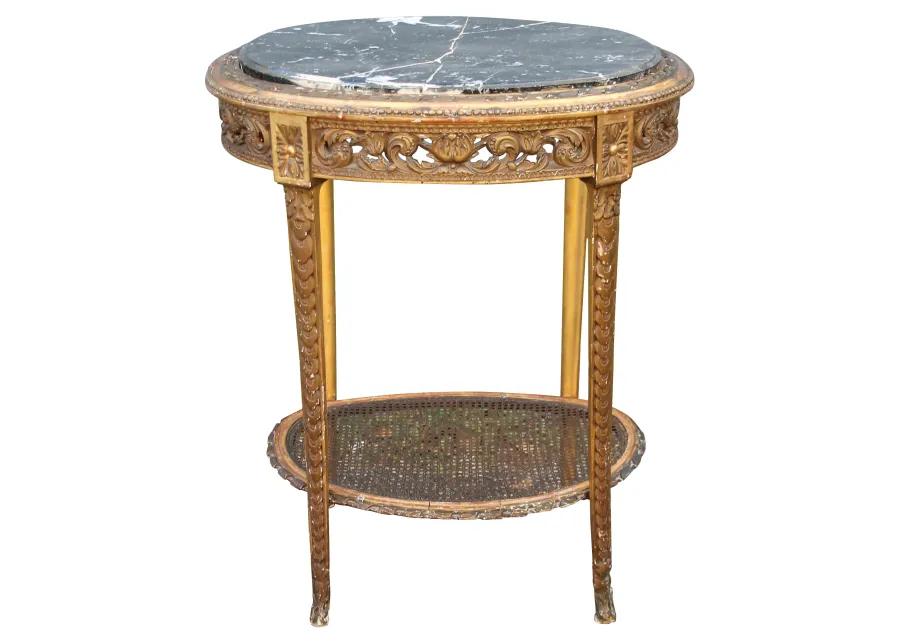 Louis XVI-Style Side Table - C. 1850 - Something Vintage - Gold