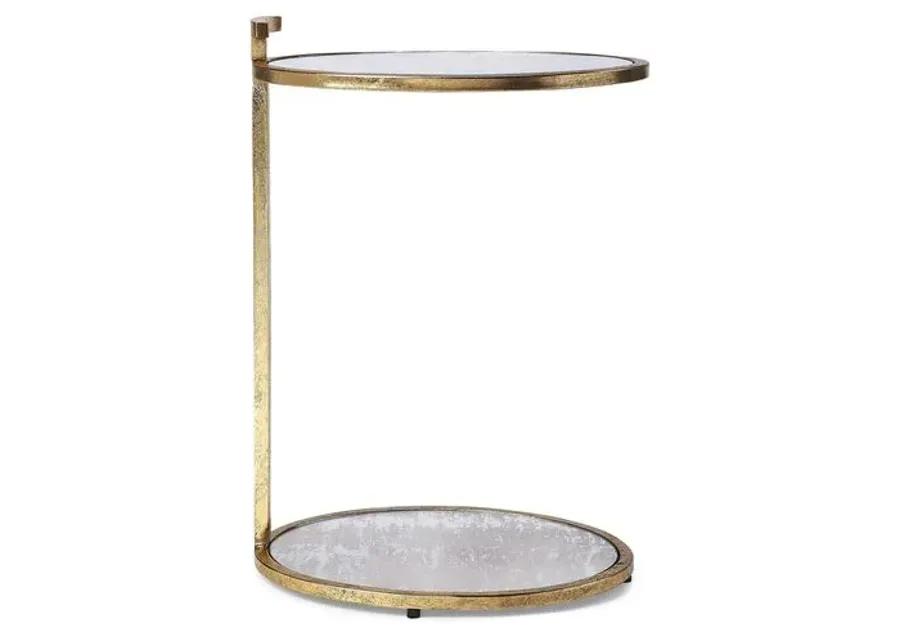 Fairlawn Side Table - Antiqued Brass - Gold