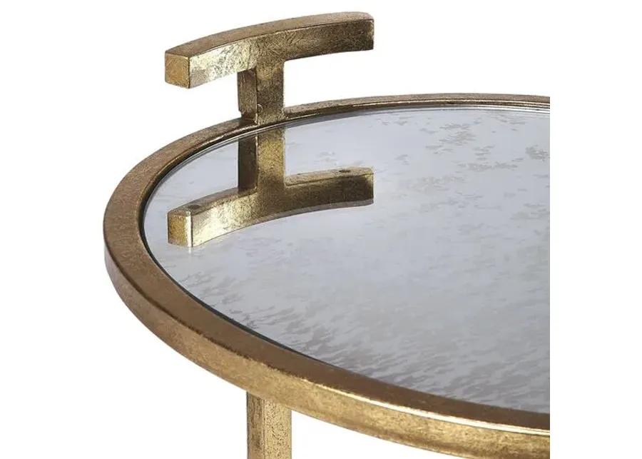 Fairlawn Side Table - Antiqued Brass - Gold