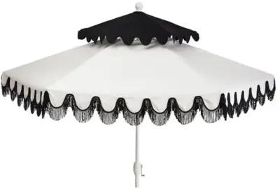 Ginnny Two-Tier Patio Umbrella - Black/White