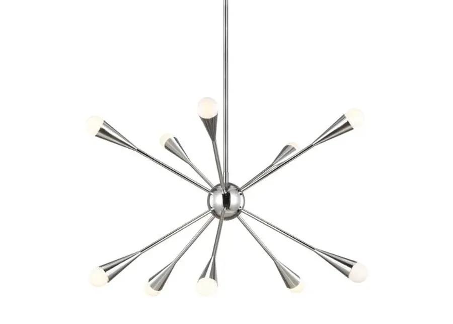 Visual Comfort - Jax 10-Light Chandelier - Polished Nickel - Silver