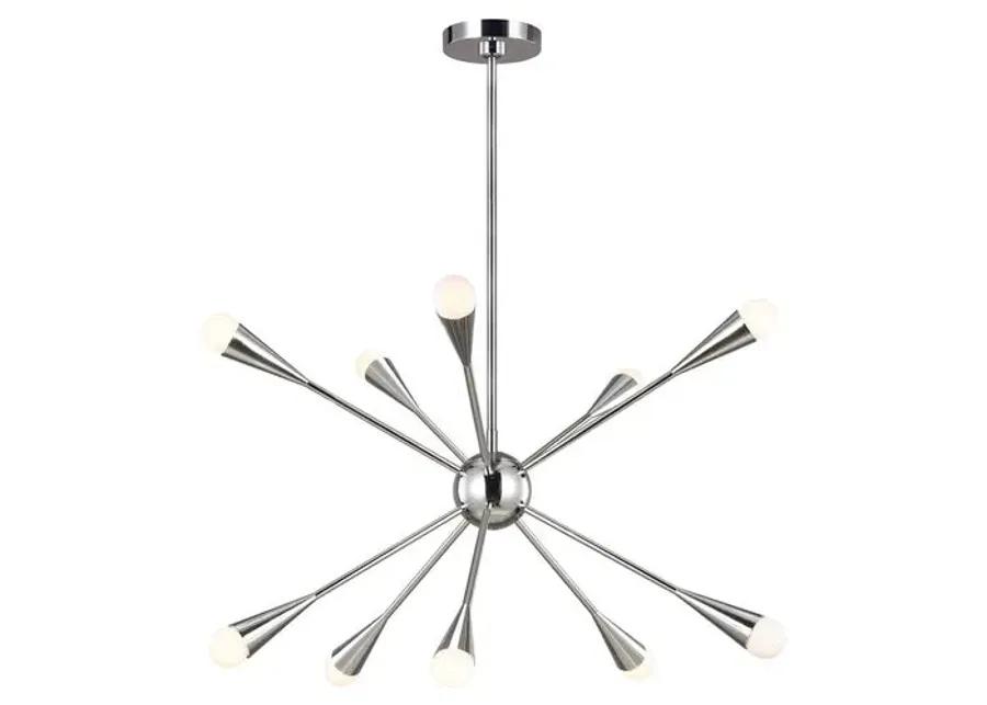 Visual Comfort - Jax 10-Light Chandelier - Polished Nickel - Silver