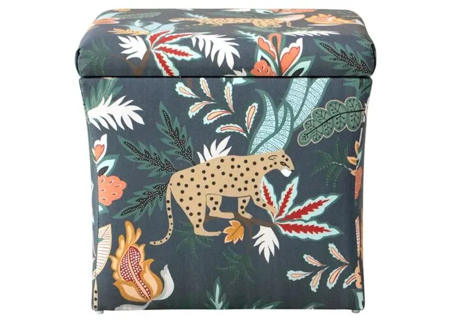 Maria Storage Ottoman - Safari - Handcrafted - Blue