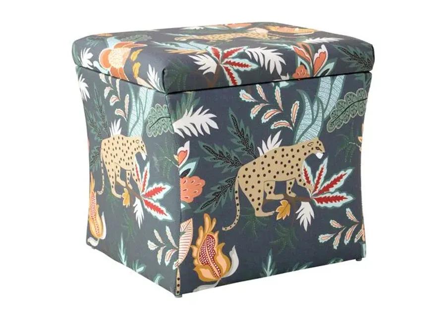 Maria Storage Ottoman - Safari - Handcrafted - Blue