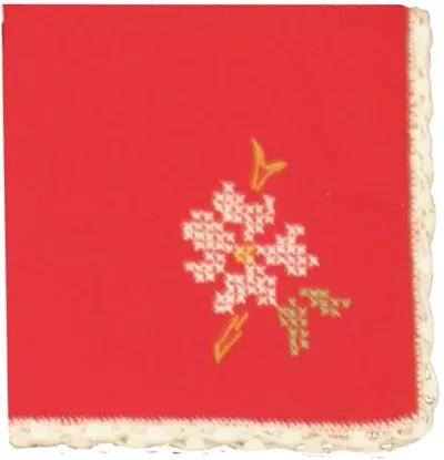 Red Cross-Stitch Napkins - Set of 4 - Chez Vous