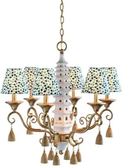 Port 68 - Pagoda 6-Light Chandelier - Gold/White