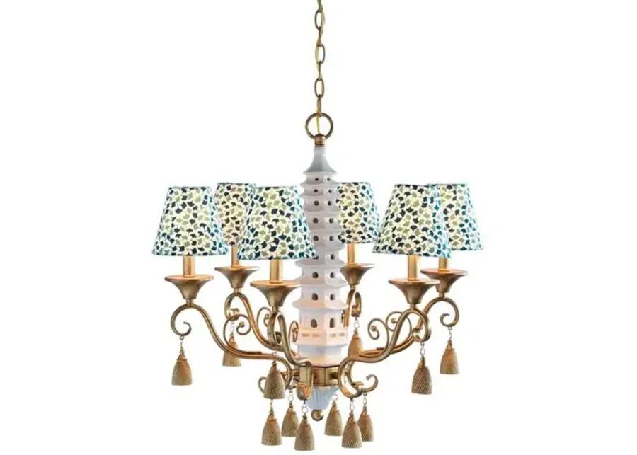 Port 68 - Pagoda 6-Light Chandelier - Gold/White