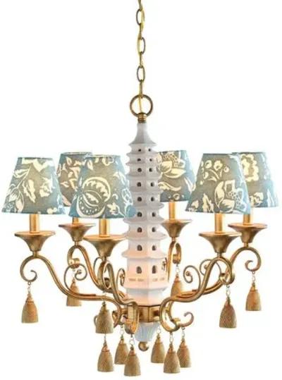 Port 68 - Pagoda 6-Light Chandelier - Gold/White