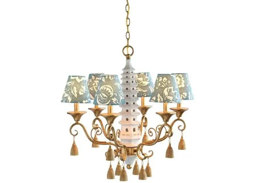 Port 68 - Pagoda 6-Light Chandelier - Gold/White