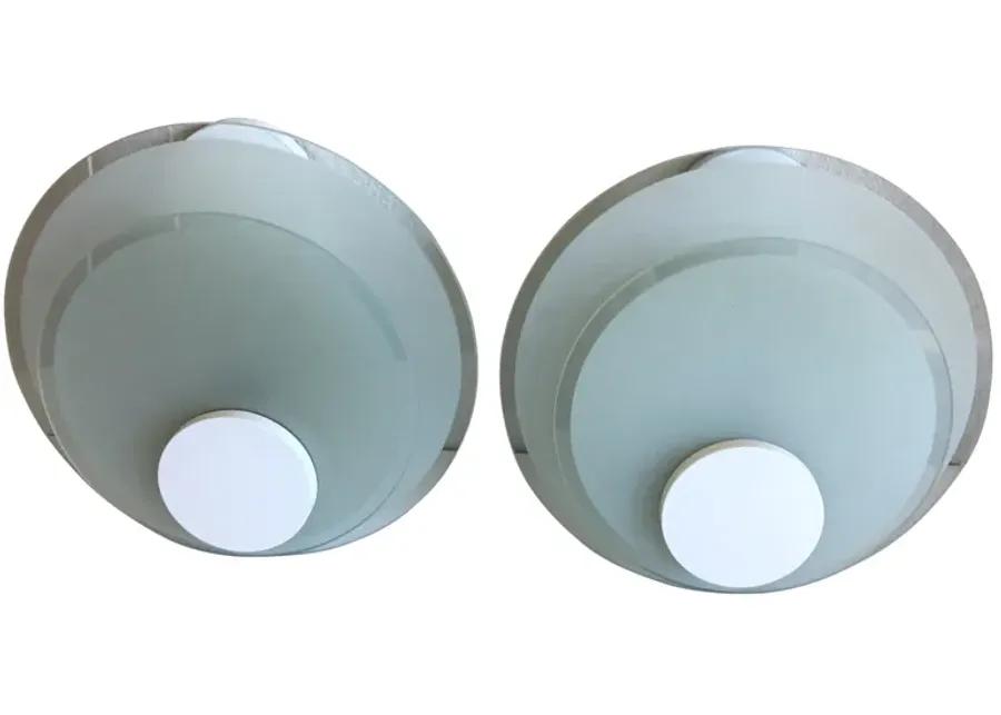 Lightolier Circle Sconces - Set of 2 - C the Light Interiors - White