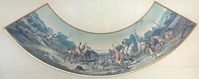 Antique French Hunt Scene Engraving - Vermilion Designs - Blue