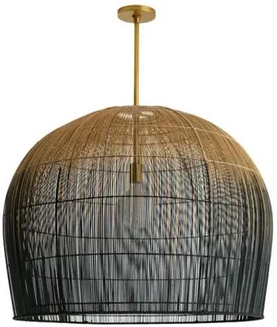 Swami Large Pendant - Natural/Black Ombre - Arteriors - Handcrafted - Beige