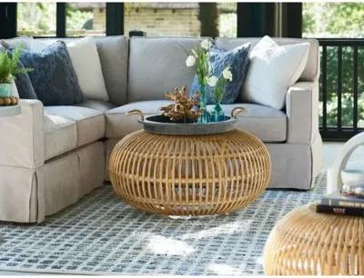 Scatter Rattan Ottoman - Natural - Brown