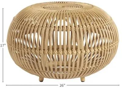 Scatter Rattan Ottoman - Natural - Brown