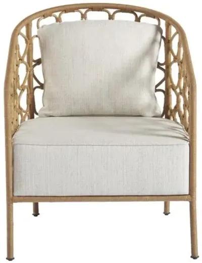 Coastal Living Key West Accent Chair - Natural Rattan - Ivory, Comfortable, Durable, Cushioned