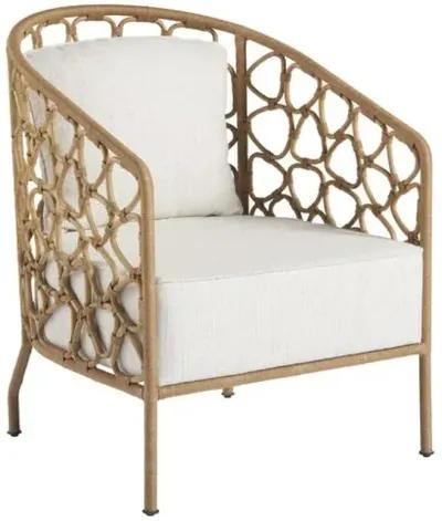 Coastal Living Key West Accent Chair - Natural Rattan - Ivory, Comfortable, Durable, Cushioned