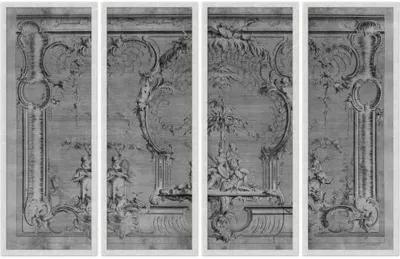 Set of 4 Architectural Panels - Silver