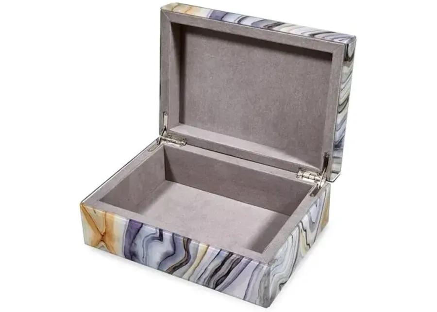 Tahoe Decorative Box - Marbled Gray