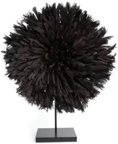 26" Juju Feather Hat with Stand - Black - Ngala Trading Co.