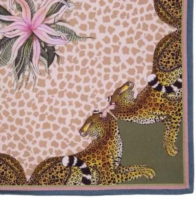 Set of 2 Leopard Lily Stone Napkins - Pink/Natural - Ngala Trading Co.