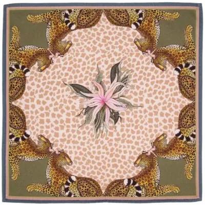 Set of 2 Leopard Lily Stone Napkins - Pink/Natural - Ngala Trading Co.