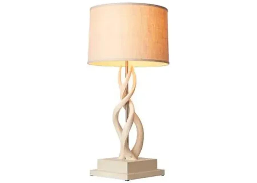 Triple Kudu Horn Table Lamp - Cream - Ngala Trading Co.