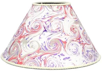 French Hand-Marbled Paper Lampshade - Rose Victoria - Pink