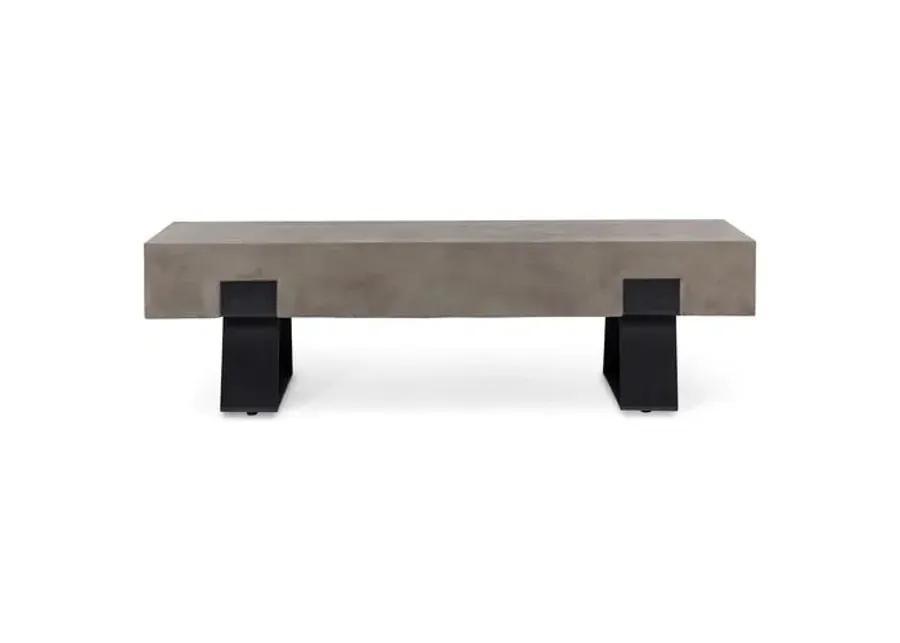 Elwood Industiral Concrete Outdoor Bench - Black/Gray